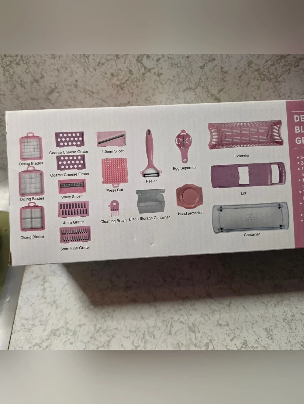 Pink 18-Piece Chopper Set - Multi-Functional Vegetable Cutter